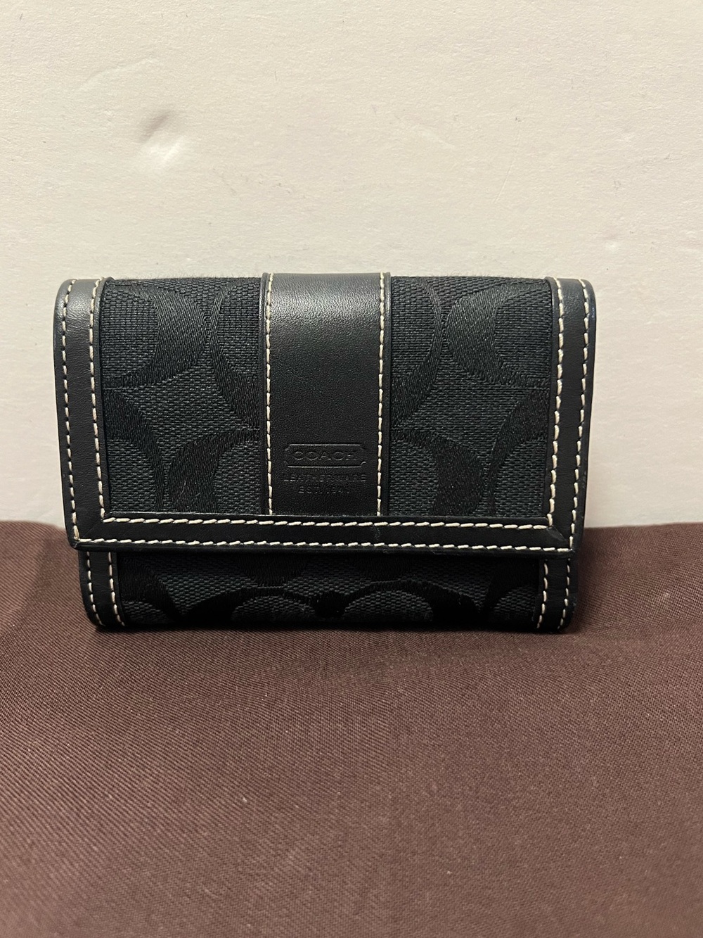 COACH Tri-fold Signature Jacquard Wallet